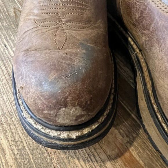 Womens Rocky Ride Branson Brown Leather Western Roper Cowboy Boots Size 9.5 M - Picture 4 of 8